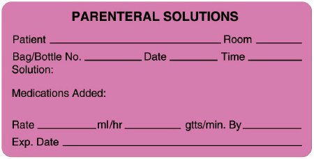 PDC - Pre-Printed Label pdc Anesthesia Label Pink Paper Parenteral Solutions Black Syringe Label 2 X 4 Inch - ULIV501