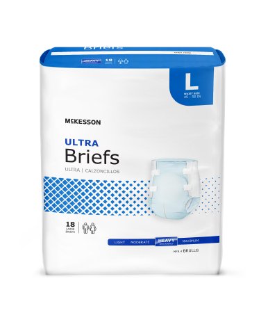 McKesson McKesson Ultra Adult Incontinent Brief Tab Closure Large Disposable Heavy Absorbency - BRULLG