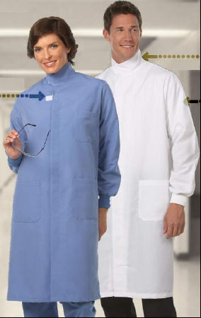 Fashion Seal Uniforms - Lab Coat Ceil Blue Small Knee Length Reusable - 457-S