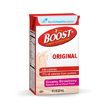 Nestle Healthcare Nutrition BOOST Oral Supplement Boost Creamy Strawberry Flavor 8 oz. Carton Ready to Use - 10043900676392
