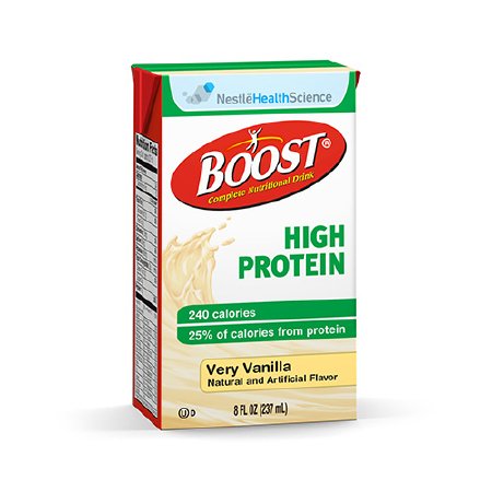 Nestle Healthcare Nutrition Boost High Protein Oral Supplement Very Vanilla Flavor 8 oz. Carton Ready to Use - 10043900941391