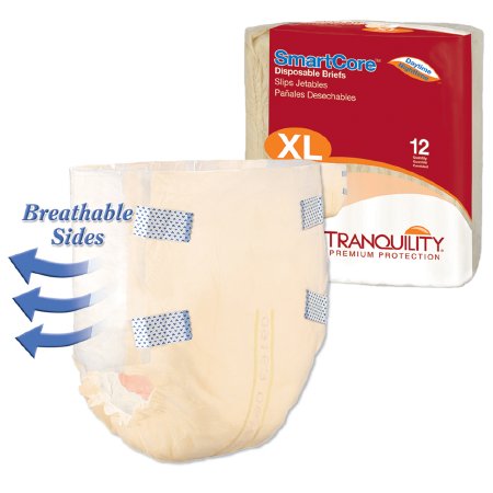 Principle Business Enterprises Tranquility SmartCore Adult Incontinent Brief Tab Closure X-Large Disposable Heavy Absorbency - 2314