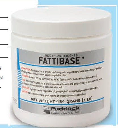 Fattibase - Suppository Base 1 lb. - 00574030816