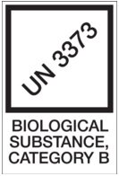 ShipSafe - Pre-Printed Label Warning Label White UN3373 Biological Substance Category B Labels Black Shipping Lab/Specimen 2 X 3 Inch - L3900