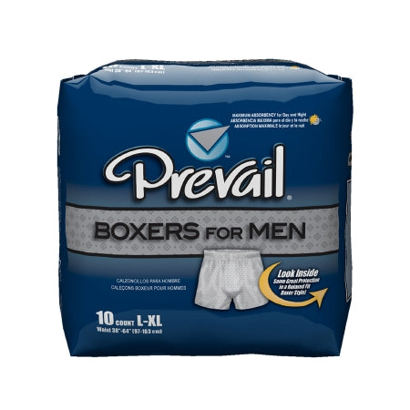 First Quality Prevail Boxers for Men Adult Absorbent Underwear Pull On Large / X-Large Disposable Heavy Absorbency - PBM-513