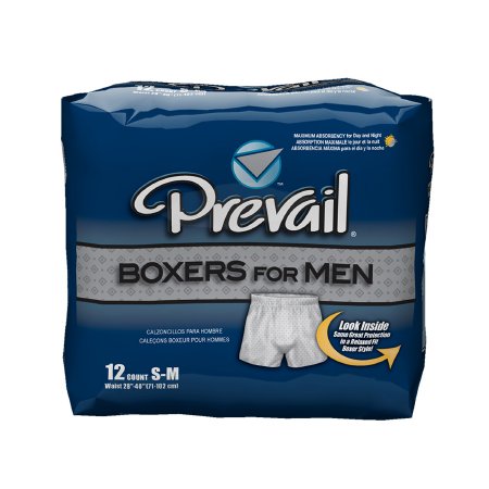 First Quality Prevail Boxers for Men Adult Absorbent Underwear Pull On Medium Disposable Heavy Absorbency - PBM-512