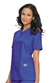 Landau Uniforms - Scrub Shirt Medium Ceil Blue 3 Pockets Short Set-In Sleeve Female - 70221CEILMED