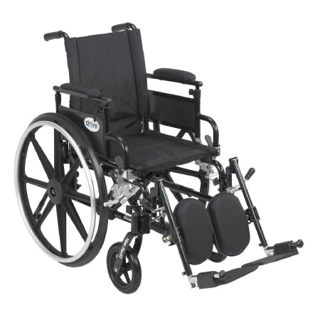 Drive Medical Viper Plus GT Lightweight Wheelchair Dual Axle Desk Length Arm Flip Back, Padded, Removable Arm Style Mag Wheel Black 16 Inch Seat Width 300 lbs. Weight Capacity - PLA416FBDAARAD-ELR