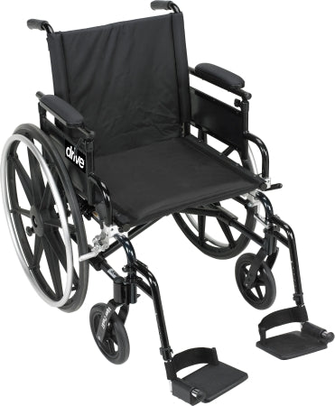 Drive Medical Viper Plus GT Lightweight Wheelchair Dual Axle Desk Length Arm Flip Back, Padded, Removable Arm Style Mag Wheel Black 18 Inch Seat Width 300 lbs. Weight Capacity - PLA418FBDAARAD-ELR