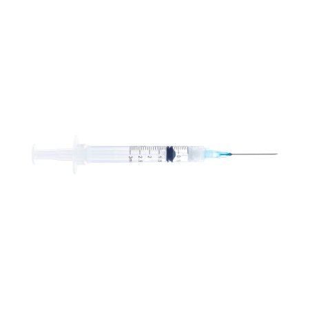 Sol-Care - Syringe with Hypodermic Needle 3 mL 21 Gauge 1 Inch Regular Wall Retractable Safety Needle - 100075IM