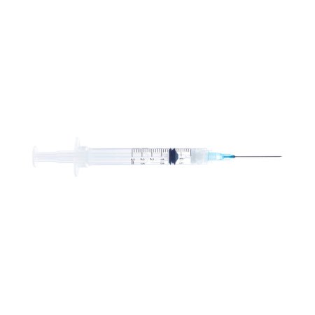 Sol-Care - Syringe with Hypodermic Needle 3 mL 21 Gauge 1-1/2 Inch Regular Wall Retractable Safety Needle - 100072IM