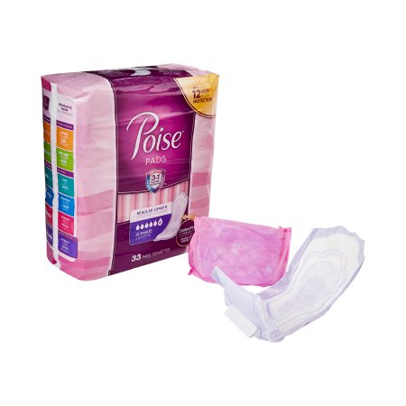 Poise - Bladder Control Pad 3-1/2 X 16 Inch Heavy Absorbency Absorb-Loc Core Regular Adult Female Disposable - 33592