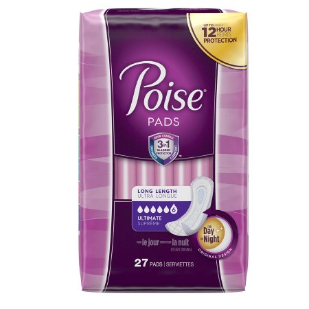 Poise - Bladder Control Pad 15.9 Inch Length Heavy Absorbency Absorb-Loc Core One Size Fits Most Adult Female Disposable - 33593