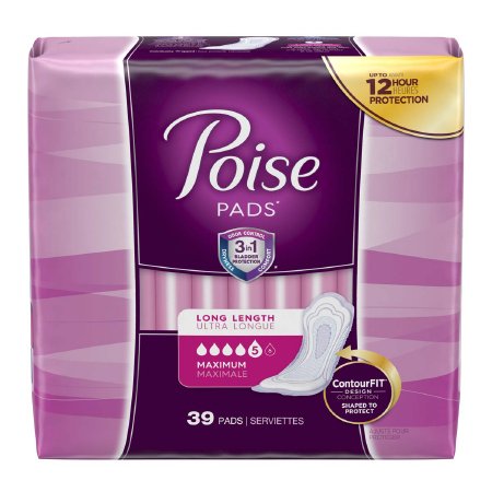 Kimberly Clark Poise Bladder Control Pad 14 Inch Length Heavy Absorbency Absorb-Loc One Size Fits Most Female Disposable - 33591