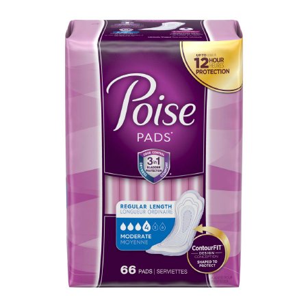Kimberly Clark Poise Bladder Control Pad 10.9 Inch Length Moderate Absorbency Absorb-Loc Regular Female Disposable - 33558