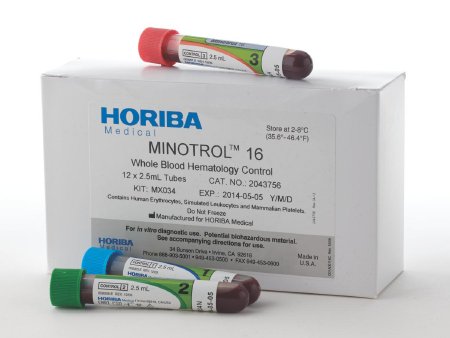 Horiba Minotrol 16 with QC CD Hematology Control Kit 3 Levels 12 X 2.5 mL - 5300100161