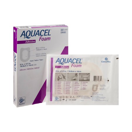 Aquacel - Silicone Foam Dressing 5-1/2 X 8 Inch Heel Silicone Adhesive with Border Sterile - 420625