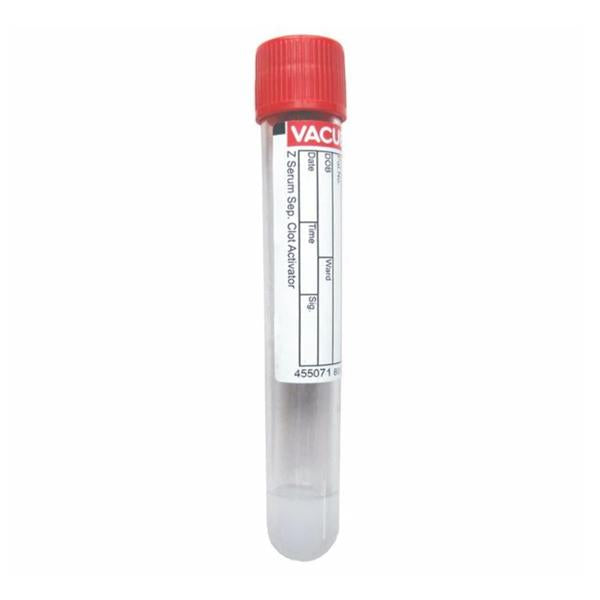 Greiner Vacuette Tube Ven Bc Vacuette 8Ml 16X100 Plstc Srm Clt Actvtr/Gl Rd/Ylw 50/Pk, 24 Pk/Ca - 455071P