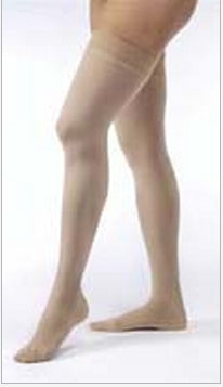 BSN Medical JOBST Opaque Compression Stockings Thigh High Large Natural Closed Toe - 115288