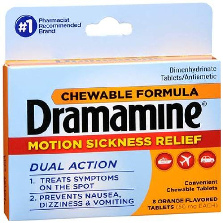 Medtech Laboratories Dramamine Nausea Relief 50 mg Strength Chewable Tablet 8 per Box - 83124800200