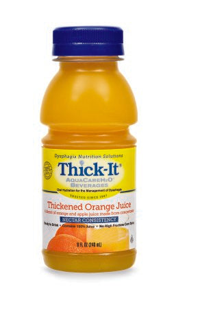 Kent Precision Foods Thick-It AquaCareH2O Thickened Beverage 8 oz. Bottle Orange Flavor Ready to Use Nectar Consistency - B476-L9044