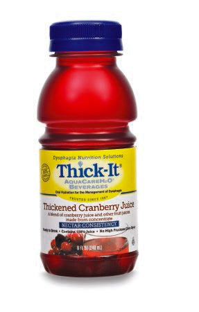 Kent Precision Foods Thick-It AquaCareH2O Thickened Beverage 8 oz. Bottle Cranberry Flavor Ready to Use Nectar Consistency - B459-L9044