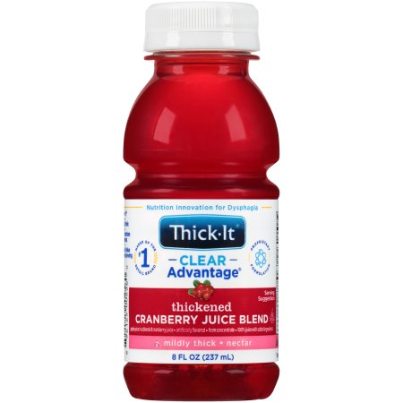 Thick-It Clear Advantage - Thickened Beverage 8 oz. Bottle Cranberry Flavor Ready to Use Nectar Consistency - B459-L9044