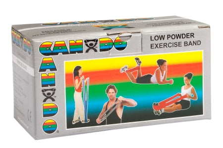 Fabrication Enterprises CanDo Low Powder Exercise Resistance Band Silver 6 Yard 2X-Heavy Resistance - 1211420