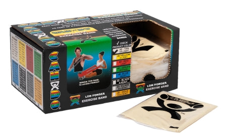 CanDo Low Powder - Exercise Resistance Band Tan 5 Inch X 4 Foot 2X-Light Resistance - 10-5240
