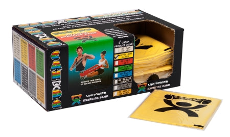Fabrication Enterprises CanDo Low Powder Exercise Resistance Band Yellow 4 Foot Length X-Light Resistance - 1220551