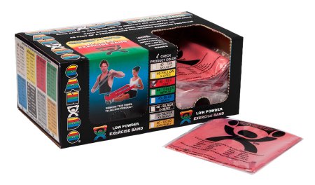 CanDo Low Powder - Exercise Resistance Band Red 5 Inch X 4 Foot Light Resistance - 10-5242