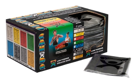 CanDo Low Powder - Exercise Resistance Band Black 5 Inch X 4 Foot X-Heavy Resistance - 10-5245