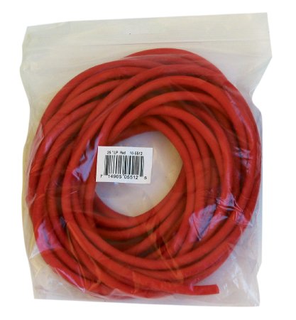 Fabrication Enterprises CanDo Low Powder Exercise Resistance Tubing Red 25 Foot Length Light Resistance - 1319531