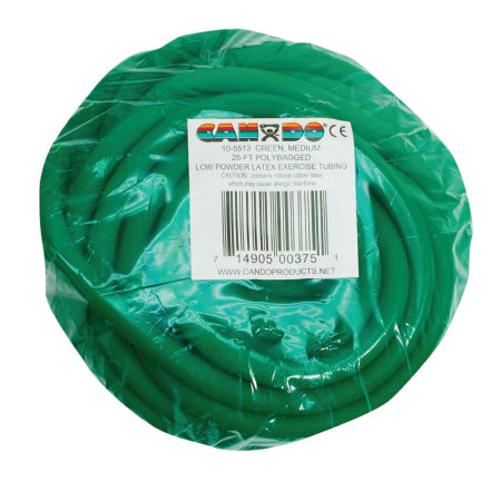 CanDo Low Powder - Exercise Resistance Tubing Green 25 Foot Length Medium Resistance - 10-5513