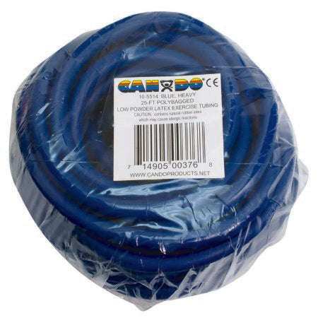 CanDo Low Powder - Exercise Resistance Tubing Blue 25 Foot Length Heavy Resistance - 10-5514