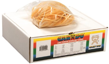 Fabrication Enterprises CanDo Low Powder Exercise Resistance Tubing Tan 100 Foot Length 2X-Light Resistance - 1322453