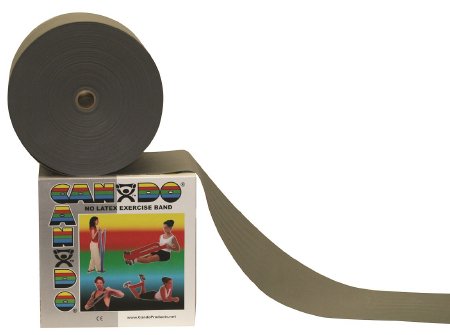 Fabrication Enterprises CanDo Exercise Resistance Band Silver 50 Yard 2X-Heavy Resistance - 1361169