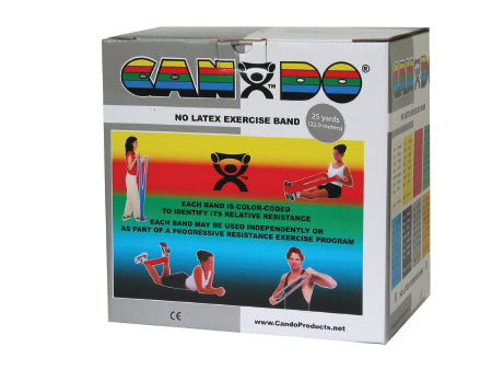 Fabrication Enterprises CanDo Exercise Resistance Band Silver 25 Yard 2X-Heavy Resistance - 1364822