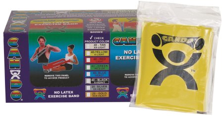 CanDo - Exercise Resistance Band Yellow 5 Inch X 4 Foot X-Light Resistance - 10-5641
