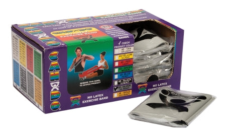 Fabrication Enterprises CanDo Exercise Resistance Band Silver 4 Foot Length 2X-Heavy Resistance - 1368474