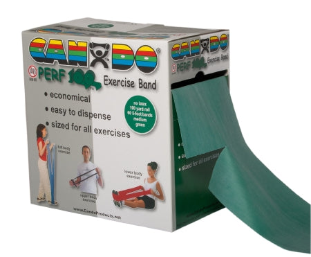 Fabrication Enterprises CanDo Perf 100 Exercise Resistance Band Green 100 Yard Medium Resistance - 1385641