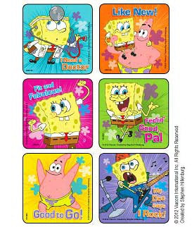 Medibadge Disney 75 Per Unit Spongebob - Doctor Visit Medical Sticker - M2194
