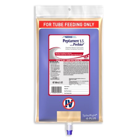 Nestle Healthcare Nutrition Peptamen 1.5 with Prebio1 Tube Feeding Formula 1000 mL Bag Ready to Hang Unflavored Adult - 10043900349579