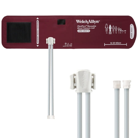 Welch Allyn FLEXIPORT Blood Pressure Cuff, 2 Tube Bladder FlexiPort Adult Large 32 - 43 cm Fabric - SOFT-12-2MQ