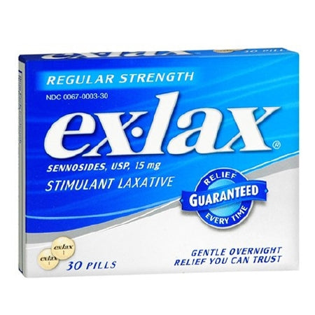 Novartis Ex-lax Laxative Tablet 30 per Box 15 mg Strength Sennosides - 67000330