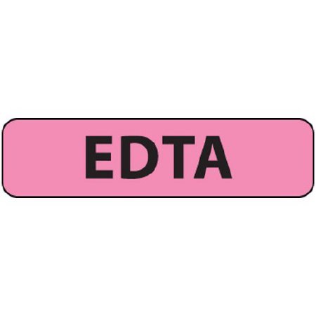 MedVision - Pre-Printed Label Advisory Label Pink Paper EDTA Black Alert Label 5/16 X 1-1/4 Inch - MV01FP6628