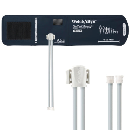 Welch Allyn FLEXIPORT Blood Pressure Cuff, 2 Tube Bladder FlexiPort Adult Medium 25 - 34 cm Fabric - SOFT-11-2MQ