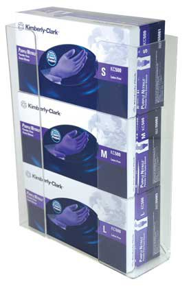 Unimed - Midwest Glove Box Holder Horizontal Mount 3-Box Clear 3-1/2 X 11 X 14-1/2 Inch Acrylic - CCG3061282