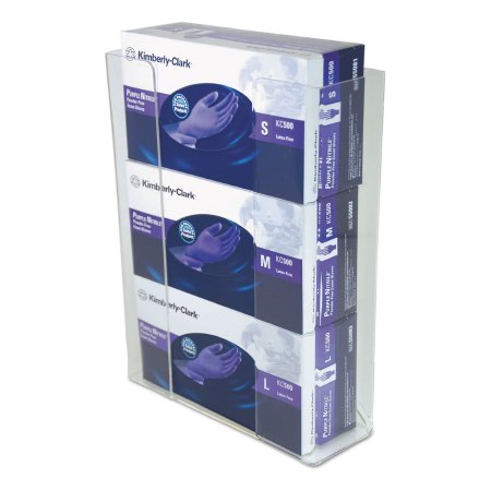 Unimed - Midwest - Glove Box Holder Horizontal Mounted 3-Box Capacity Clear 3-1/2 X 11 X 14-1/2 Inch Acrylic - CCG3061282