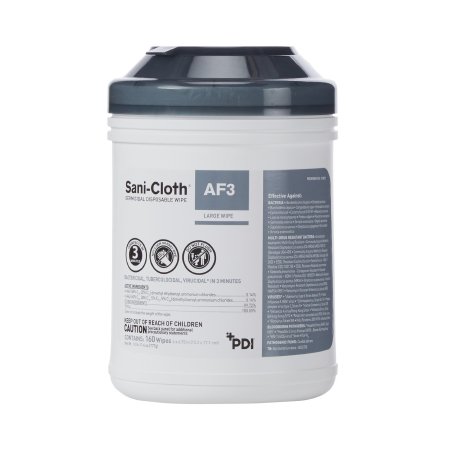 Professional Disposables Sani-Cloth AF3 Surface Disinfectant Cleaner Germicidal Wipe 160 Count Canister Disposable Mild Scent - P13872